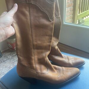 Hand Crafted Tan Leather Heeled Boots